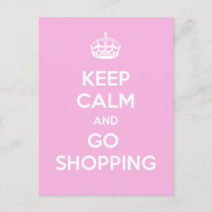 Keep Calm and Go Shopping Postcard