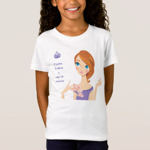 Keep Calm and Go Shopping Purple Cartoon Girl T-Shirt