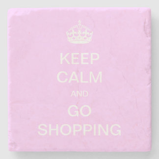 Keep Calm and Go Shopping Stone Coaster