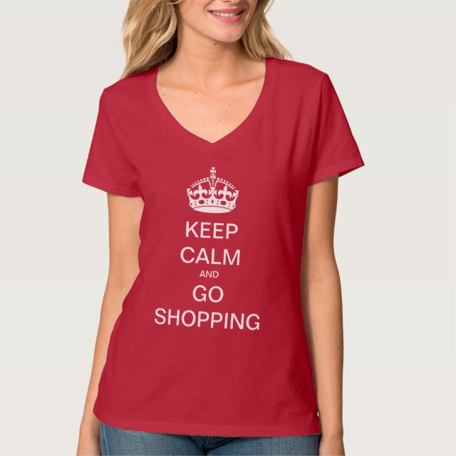 Keep Calm and Go Shopping T-Shirt (Front)