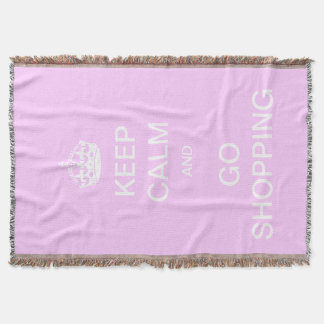 Keep Calm and Go Shopping Throw Blanket