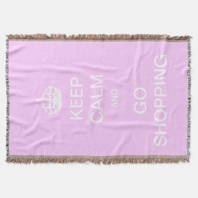Keep Calm and Go Shopping Throw Blanket (Front)