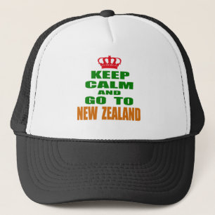 Keep calm and go to New Zealand. Trucker Hat