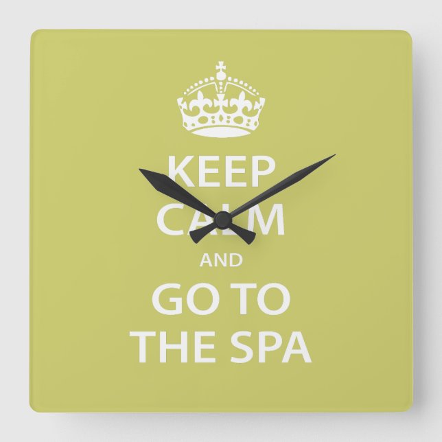 Keep Calm and Go To the Spa Square Wall Clock (Front)