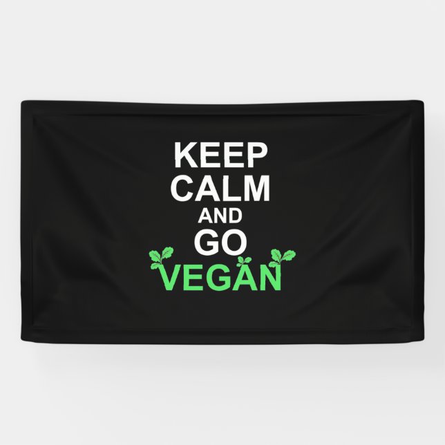 Keep Calm And Go Vegan Banner (Horizontal)
