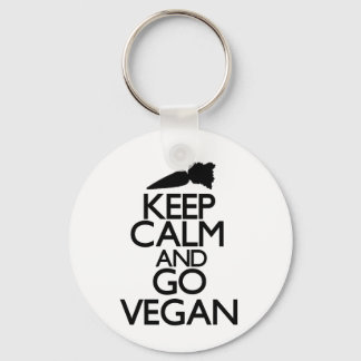 Keep calm and go vegan key ring