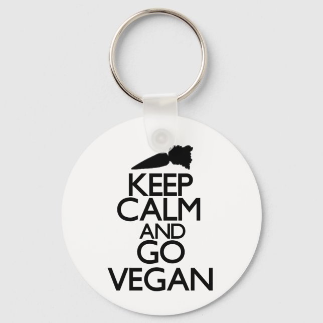 Keep calm and go vegan key ring (Front)