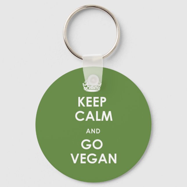 Keep calm and go vegan key ring (Front)