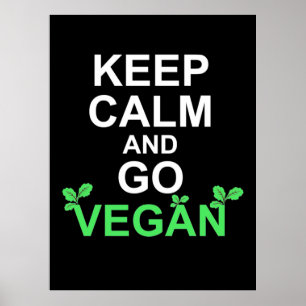 Keep Calm And Go Vegan Poster