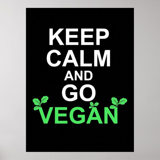 Keep Calm And Go Vegan Poster (Front)