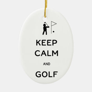 Keep Calm and Golf Ceramic Tree Decoration