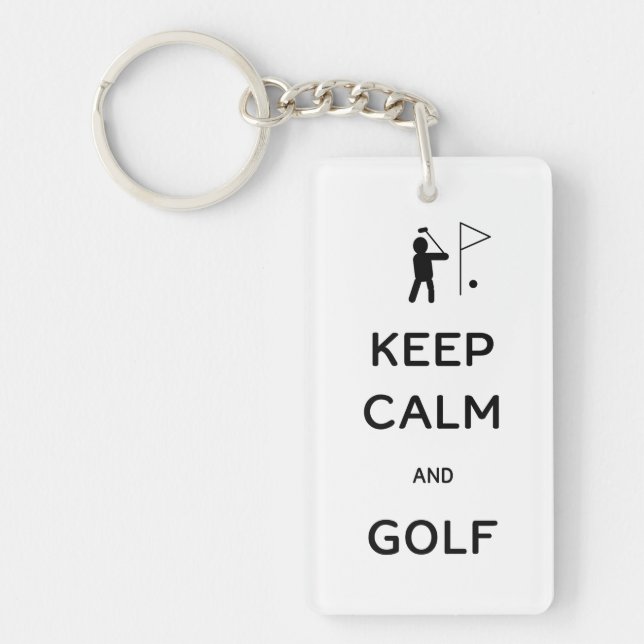 Keep Calm and Golf Key Ring (Front)
