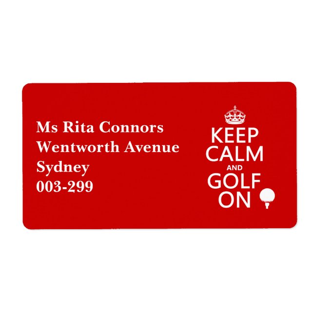 Keep Calm and Golf On - available in all colours (Front)