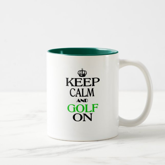 Keep Calm and Golf On Two-Tone Coffee Mug (Right)