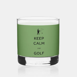 Keep Calm and Golf Whiskey Glass