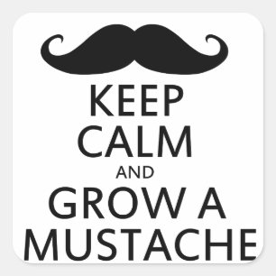 Keep Calm and Grow a Moustache Square Sticker