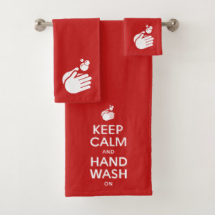 Keep Calm And Hand Wash On - Washing Hygiene Flu Bath Towel Set