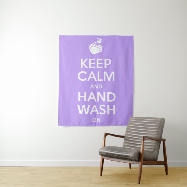 Keep Calm And Hand Wash On - Washing Hygiene Flu Tapestry (In Situ)