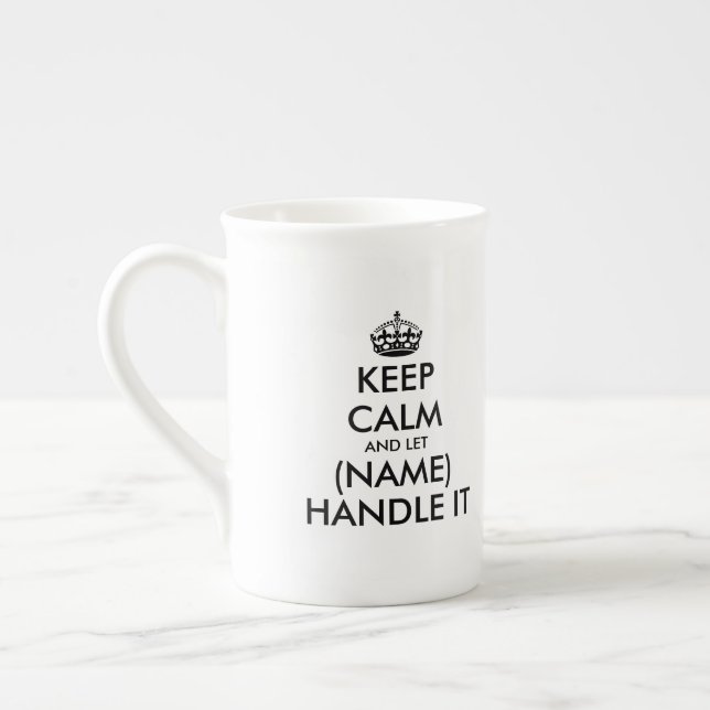 Keep calm and handle it bone china speciality mugs (Left)