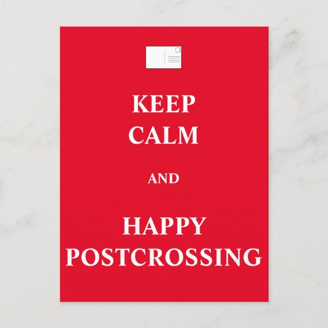 Keep calm and happy poscrossing postcard (Front)