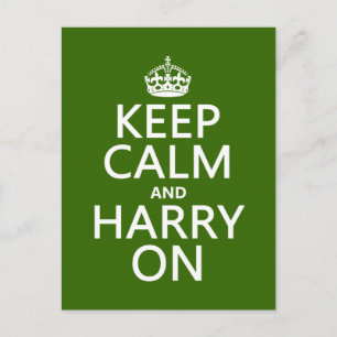 Keep Calm and Harry On (any colour) Postcard