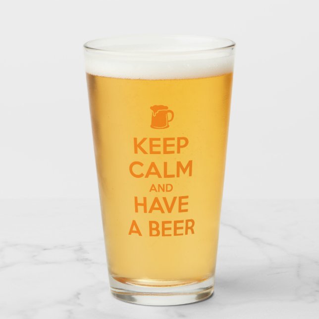 Keep Calm and Have a Beer Glass (Front Filled)
