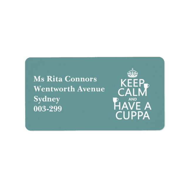 Keep Calm and Have a Cuppa - all colours Label (Front)