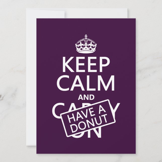 Keep Calm and Have a Doughnut Invitation (Front)