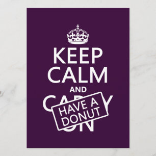 Keep Calm and Have a Doughnut Invitation