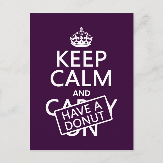 Keep Calm and Have a Doughnut Postcard (Front)