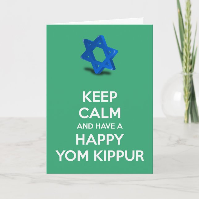 Keep calm and have a Happy Yom Kippur Jewish Card (Front)