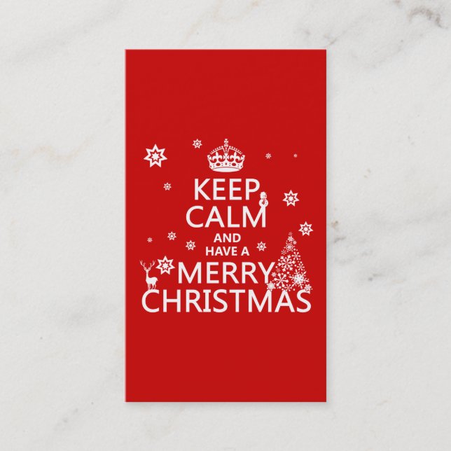 Keep Calm and Have a Merry Christmas Business Card (Front)
