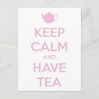 Keep Calm and Have Tea Pink on White