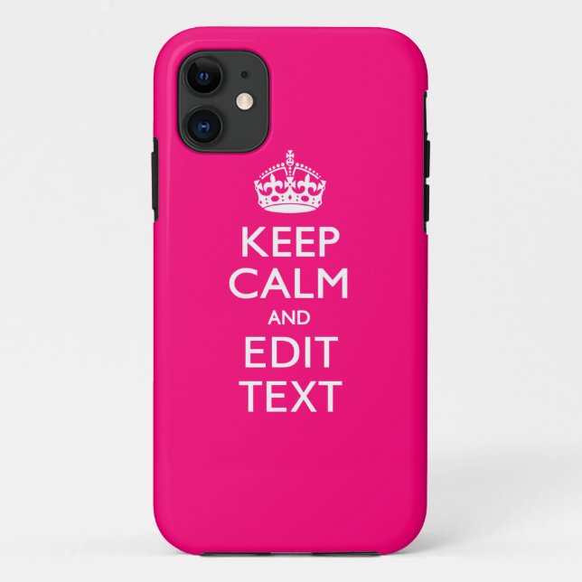 KEEP CALM AND Have Your Text EASILY PINK Case-Mate iPhone Case (Back)