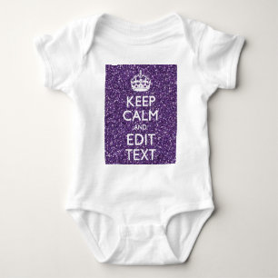 Keep Calm and Have Your Text Glamour Mauve Baby Bodysuit