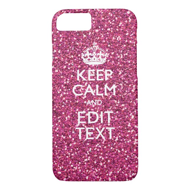 Keep Calm and Have Your Text on Pink Rose Case-Mate iPhone Case (Back)