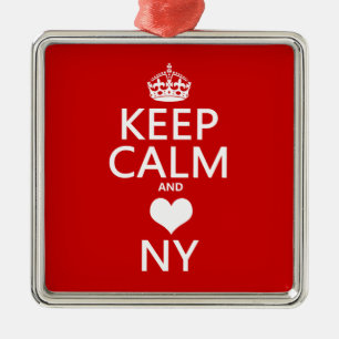 Keep Calm and Heart New York (customisable Metal Tree Decoration