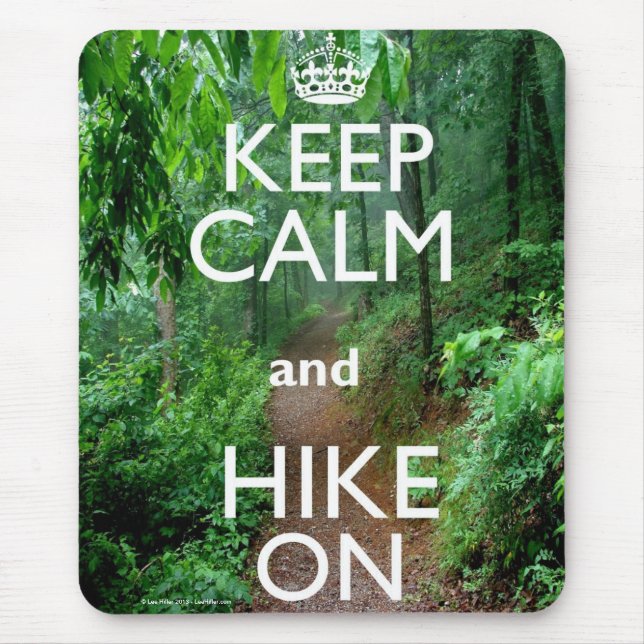 Keep Calm and Hike On Mouse Mat (Front)