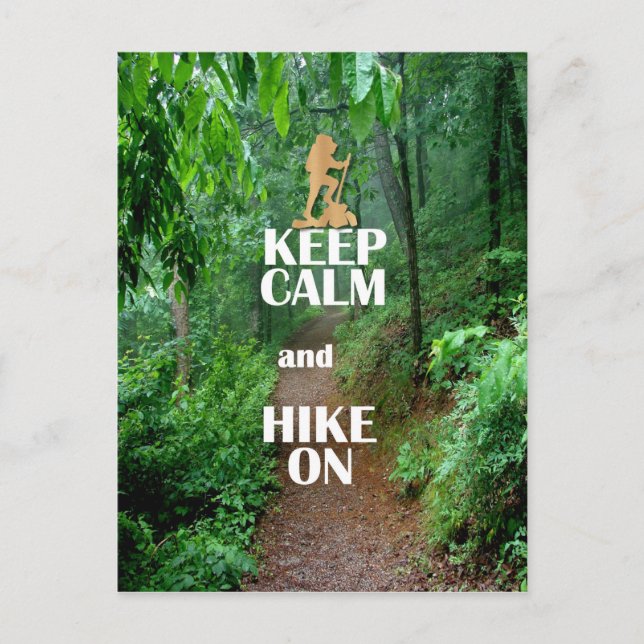 Keep Calm and Hike On Postcard (Front)