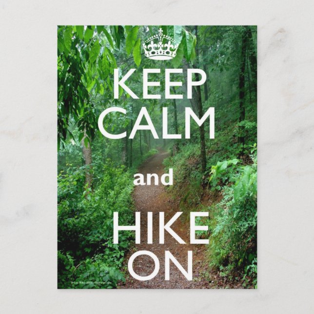Keep Calm and Hike On Postcard (Front)