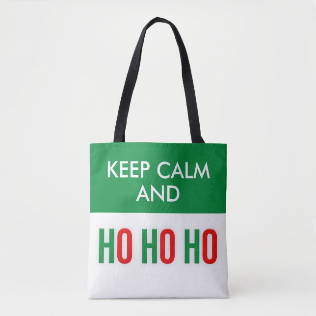 Keep Calm And HO HO HO Christmas Tote Bags (Front)