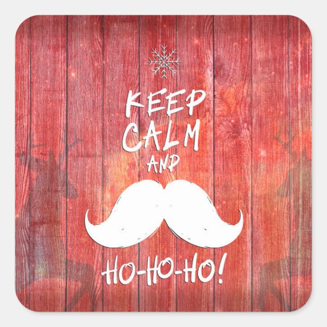 Keep calm and Ho-Ho-ho Square Sticker (Front)