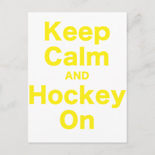 Keep Calm and Hockey On Postcard