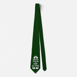 Keep Calm and Hop Along Tie (Dark Green)