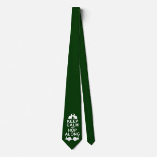 Keep Calm and Hop Along Tie Dbl Sided (Dark Green)
