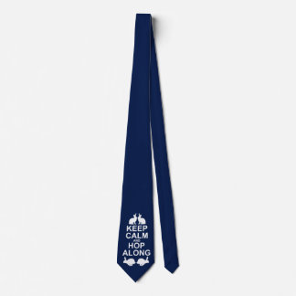 Keep Calm and Hop Along Tie Double Sided (Navy)