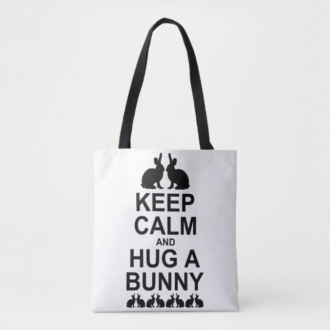 Keep Calm and Hug a Bunny All-Over-Print Bag (Front)