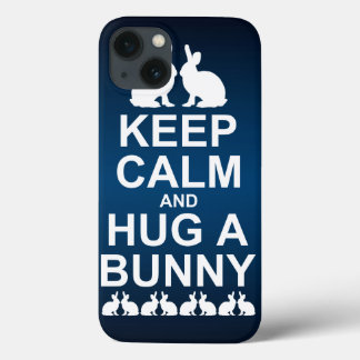 Keep Calm and Hug a Bunny iPad Case (Blue/Black)