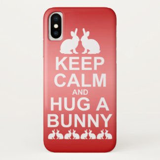 Keep Calm and Hug a Bunny iPhone X Case