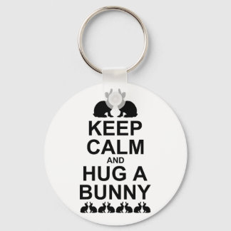 Keep Calm and Hug a Bunny Keyring